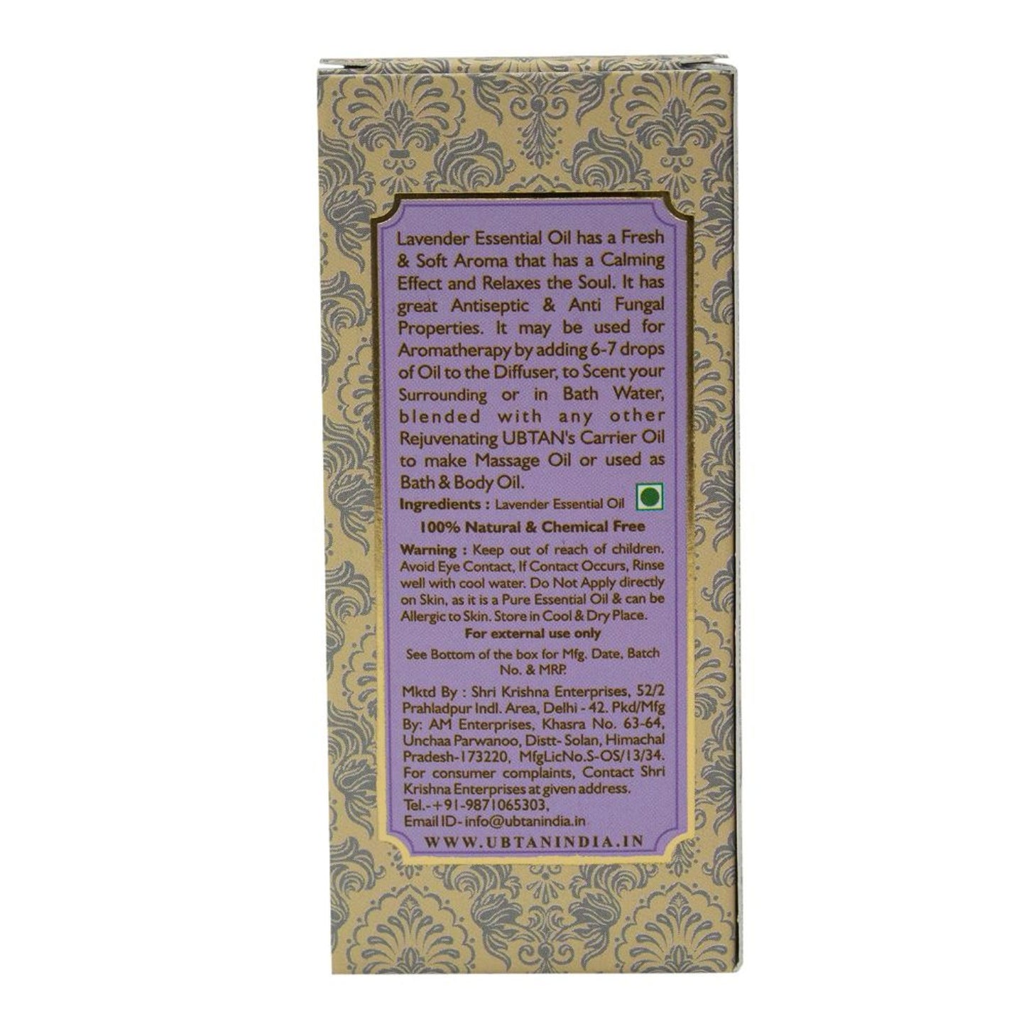 Rejuvenating UBTAN Lavender Essentaial Bath & Body Oil