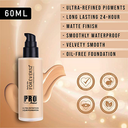 Daily Life Forever52 Pro Artist Ultra Definition Liquid Foundation in Pecan, featuring smooth, liquid formula in a sleek bottle.