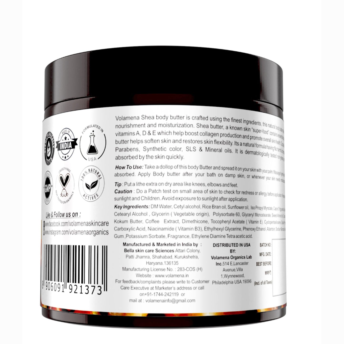 Volamena Shea Body Butter for Women & Men