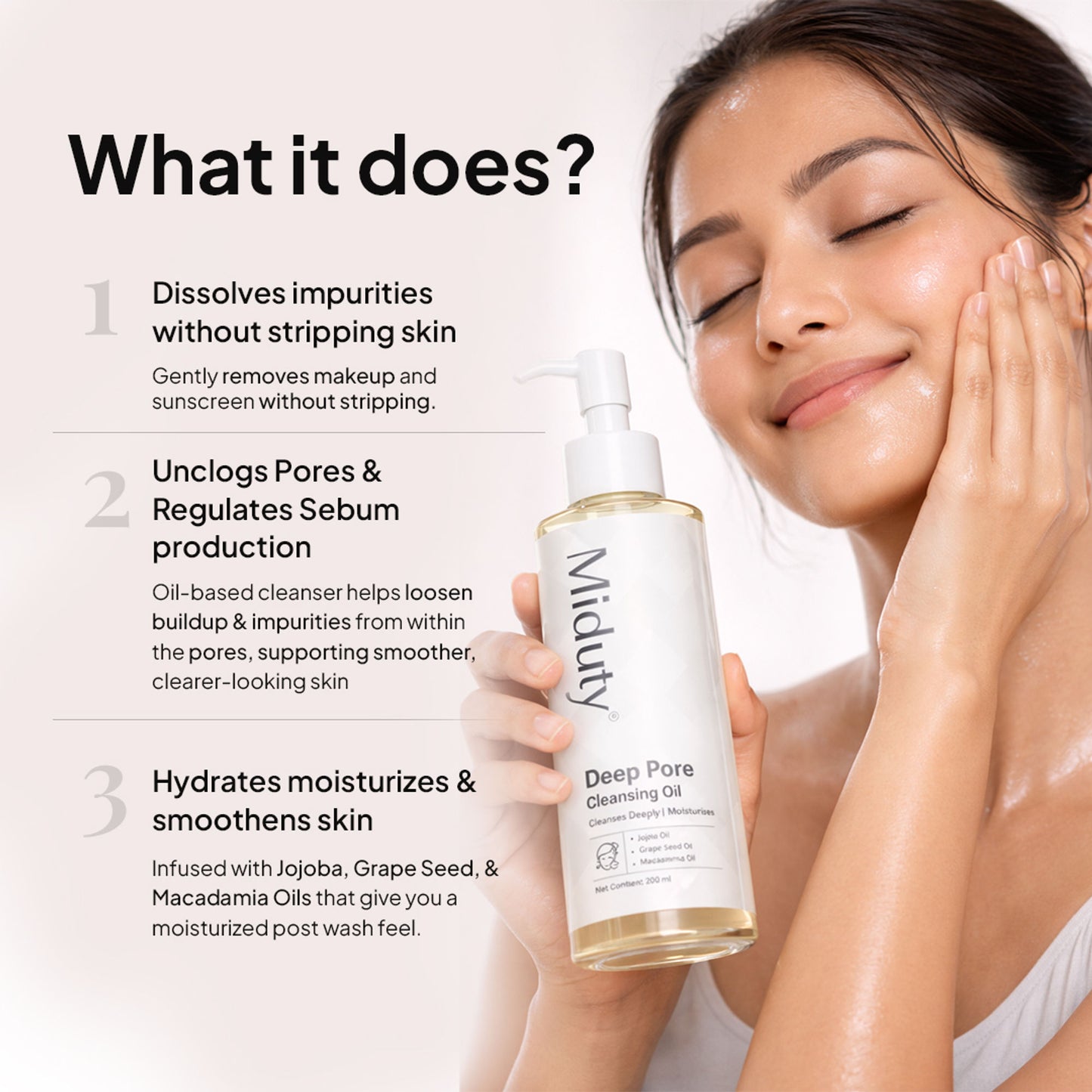 Miduty Deep Pore Cleansing Oil Non-Comedogenic Gentle Cleanser