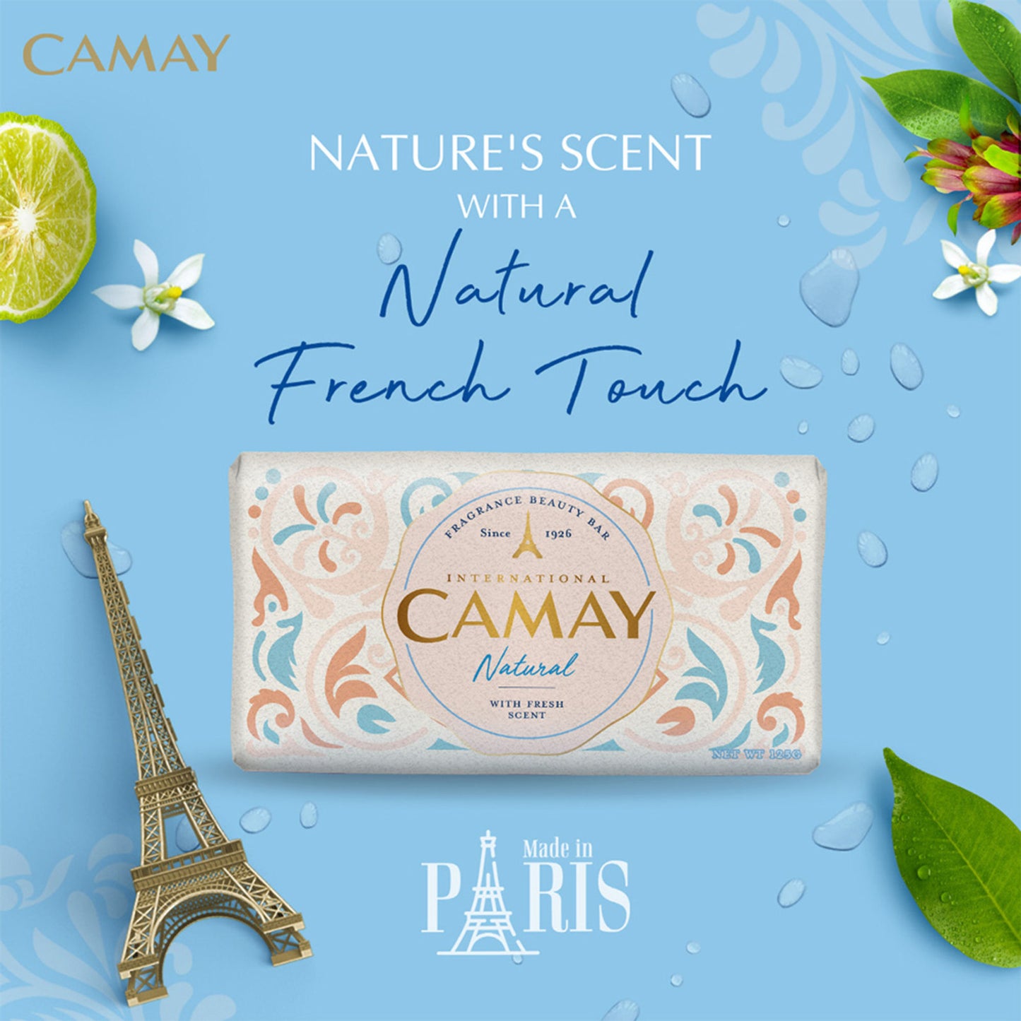 Camay Natural Cedarwood & Bergamot Beauty Soap - Pack Of 4