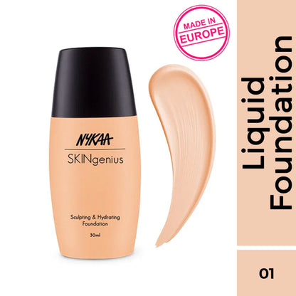 Nykaa Cosmetics SKINgenius Sculpting & Hydrating Dewy Foundation - Pure Ivory 01