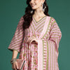 Indyancart IE Floral Printed Empire Pure Cotton Kurta with Trousers & Dupatta