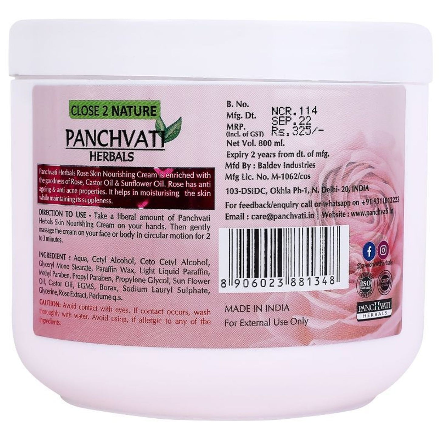 Panchvati Herbals Rose Skin Nourishing Cream