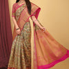 Dhiyona GR Women's Peach Kalamkari Silk Saree