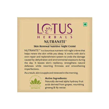 Lotus Herbals Nutranite Skin Renewal Nutritive Night Cream