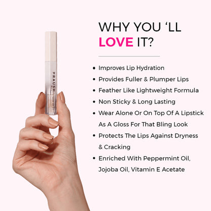 Praush Pout Cushion Luxe Lip Oil - Satin-Shimmery
