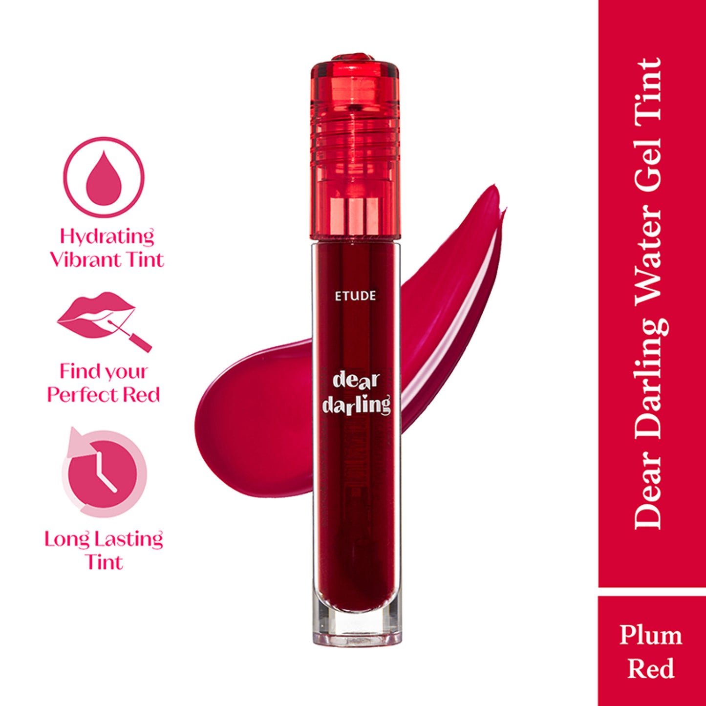 ETUDE Dear Darling Water Gel Tint Lipstick - Plum Red