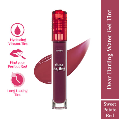 ETUDE Dear Darling Water Gel Tint Lipstick - Sweet Potato Red