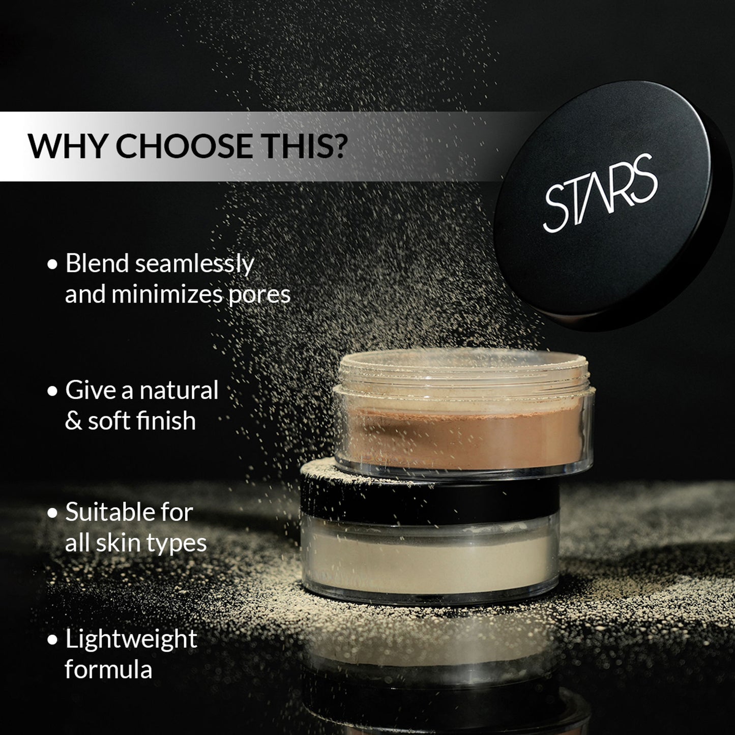 Stars Cosmetics Translucent Powder For Face Makeup Matte Finish - Beige Pearl