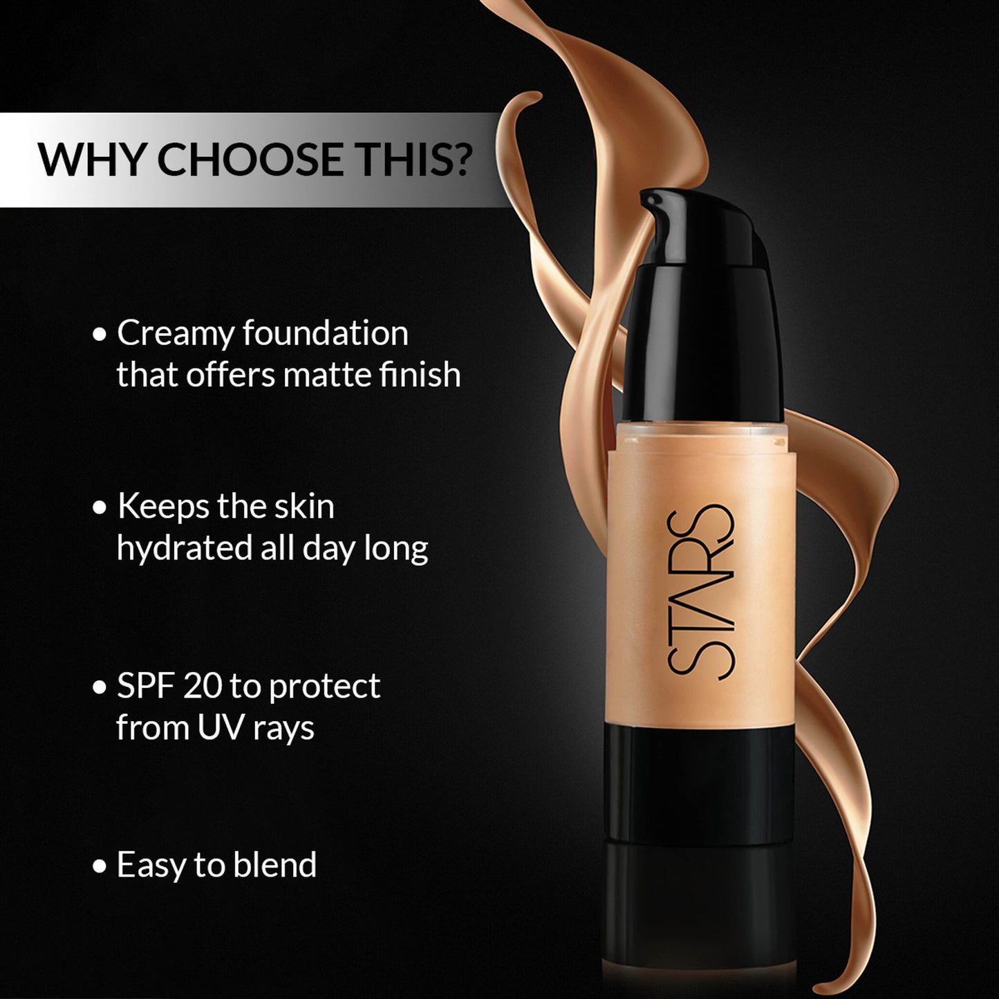 Stars Cosmetics Micro Liquid Foundation For Face Makeup Matte Finish - Indian Beige