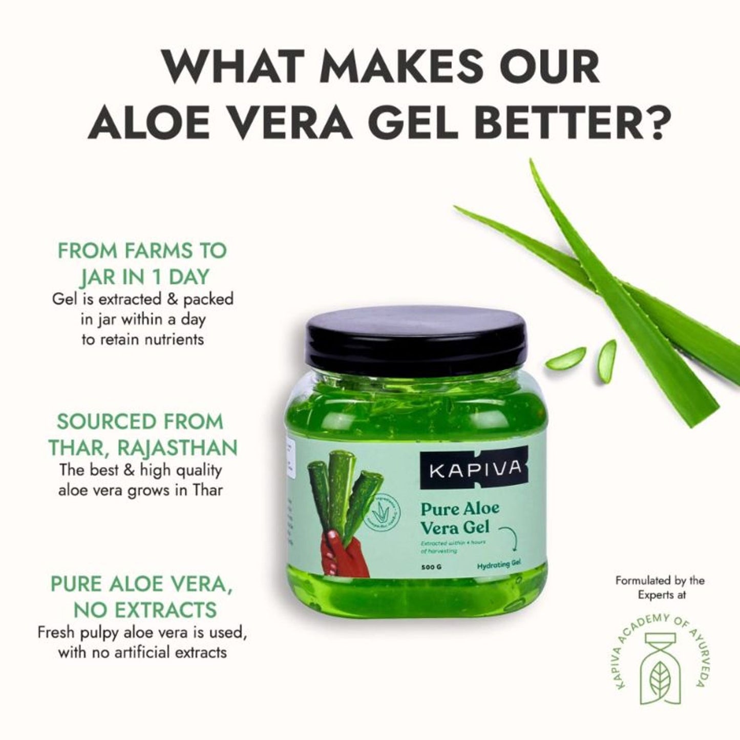 Kapiva Aloe Vera Gel Hydrating and Moisturizing Gel for Face & Hair Multipurpose Gel