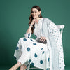 Dhiyona IE Printed Panelled Sequinned Pure Cotton Kurta with Trousers & With Dupatta