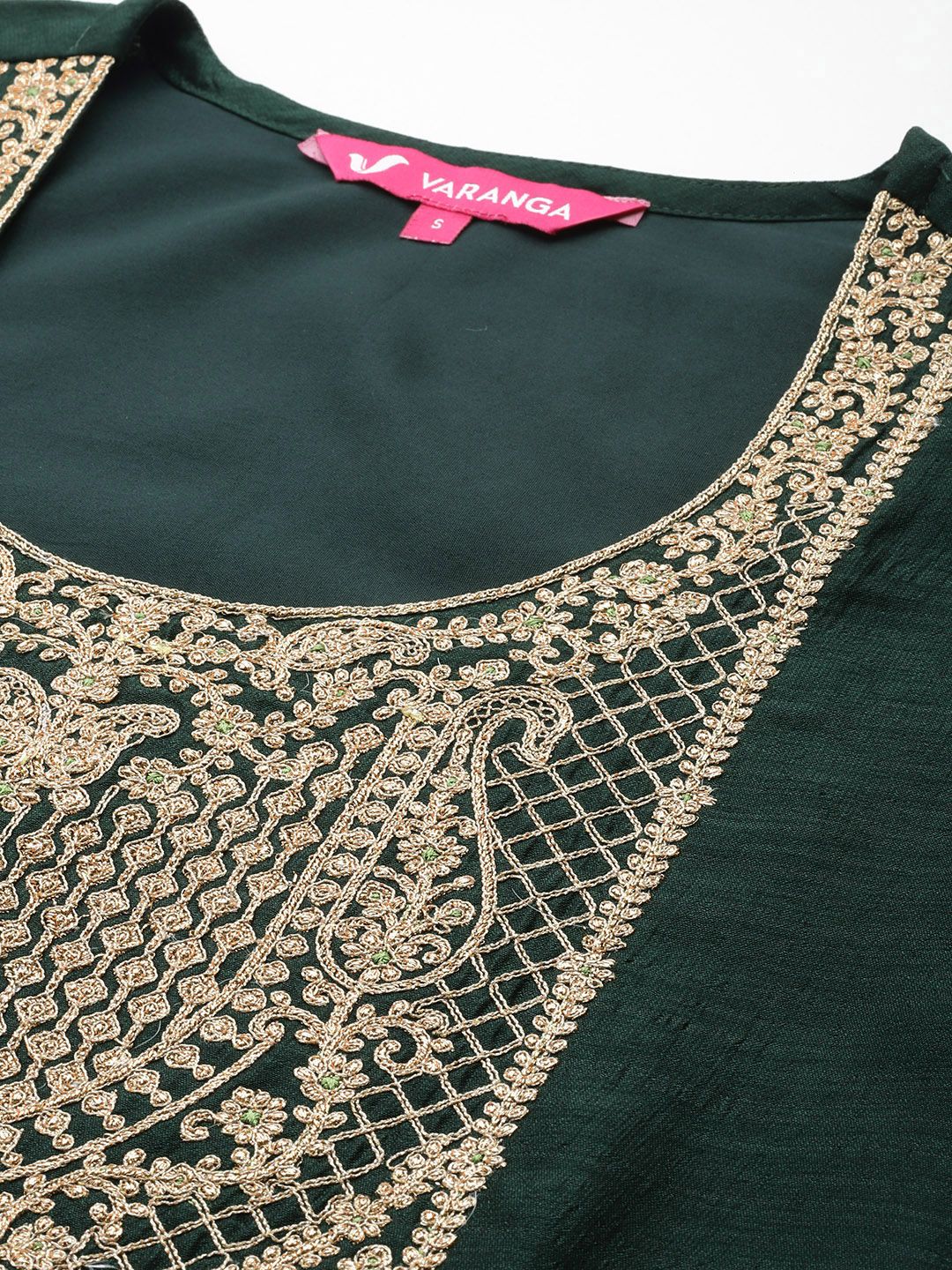 Indyancart VA Women Ethnic Motifs Embroidered Regular Republic Day Kurta with Palazzos & With Dupatta