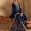 Dhiyona IE Floral Yoke Design Round Neck Straight Kurta With Trousers & Dupatta