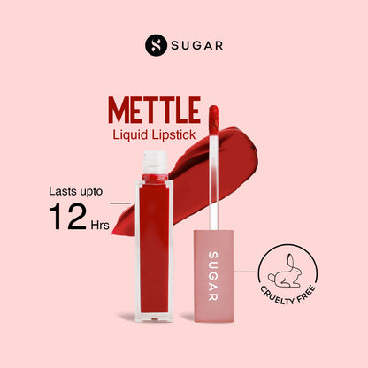 SUGAR Mettle Liquid Lipstick - 04 Sirius (Cherry Red)