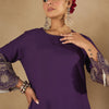 Dhiyona IE Floral Embroidered Three-Quarter Sleeves Tunic With Palazzo