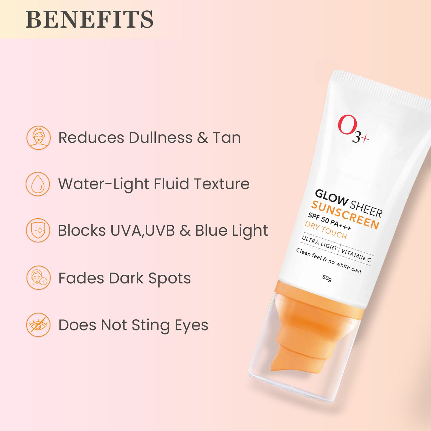 O3+ Glow Sheer Sunscreen SPF 50 Pa+++