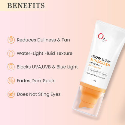 O3+ Glow Sheer Sunscreen SPF 50 Pa+++