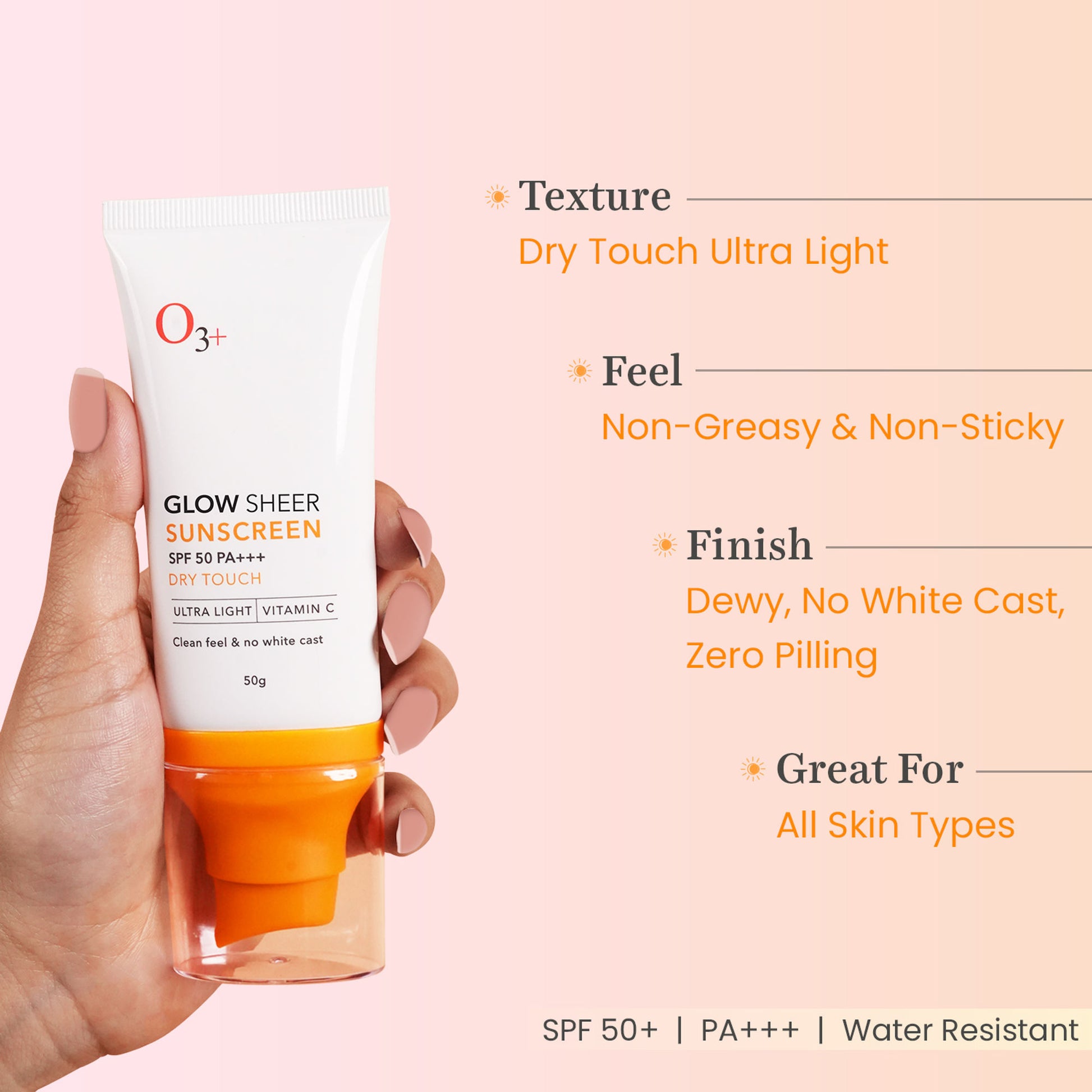O3+ Glow Sheer Sunscreen SPF 50 Pa+++