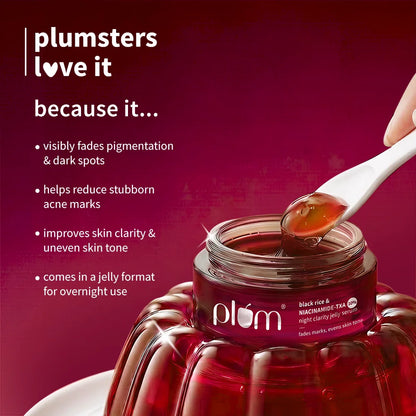 Plum Goodness Black Rice & 10% Niacinamide-TXA Night Clarity Jelly Serum