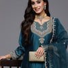 Indyancart IE Women Embroidered Regular Kurta with Trousers & Dupatta