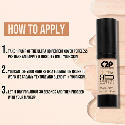 C2P Pro Ultra HD Poreless Peach Matte Highlighting Pre Base Primer Absorbs Oil and Hydrates Skin