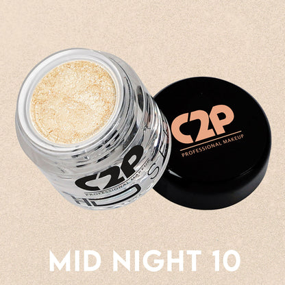 C2P Pro C2P Pro HD Loose Precious Eye Shadow Pigment in Mid Night 10 with shimmering, long-lasting face and body makeup.