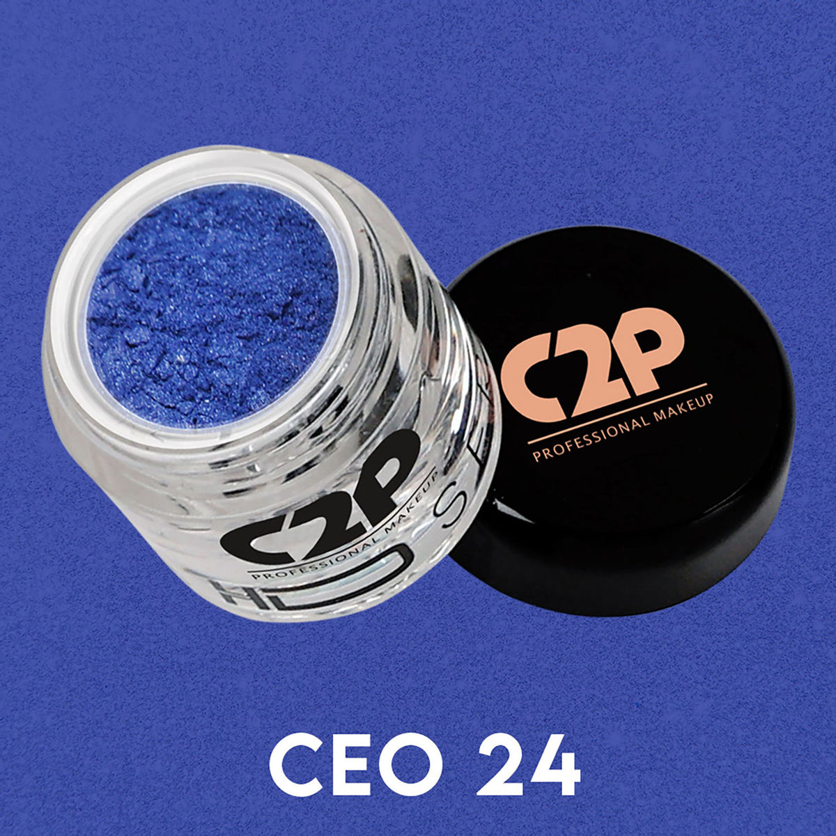 C2P Pro HD loose eye shadow pigment in shimmering shade, designed for face and body makeup application.