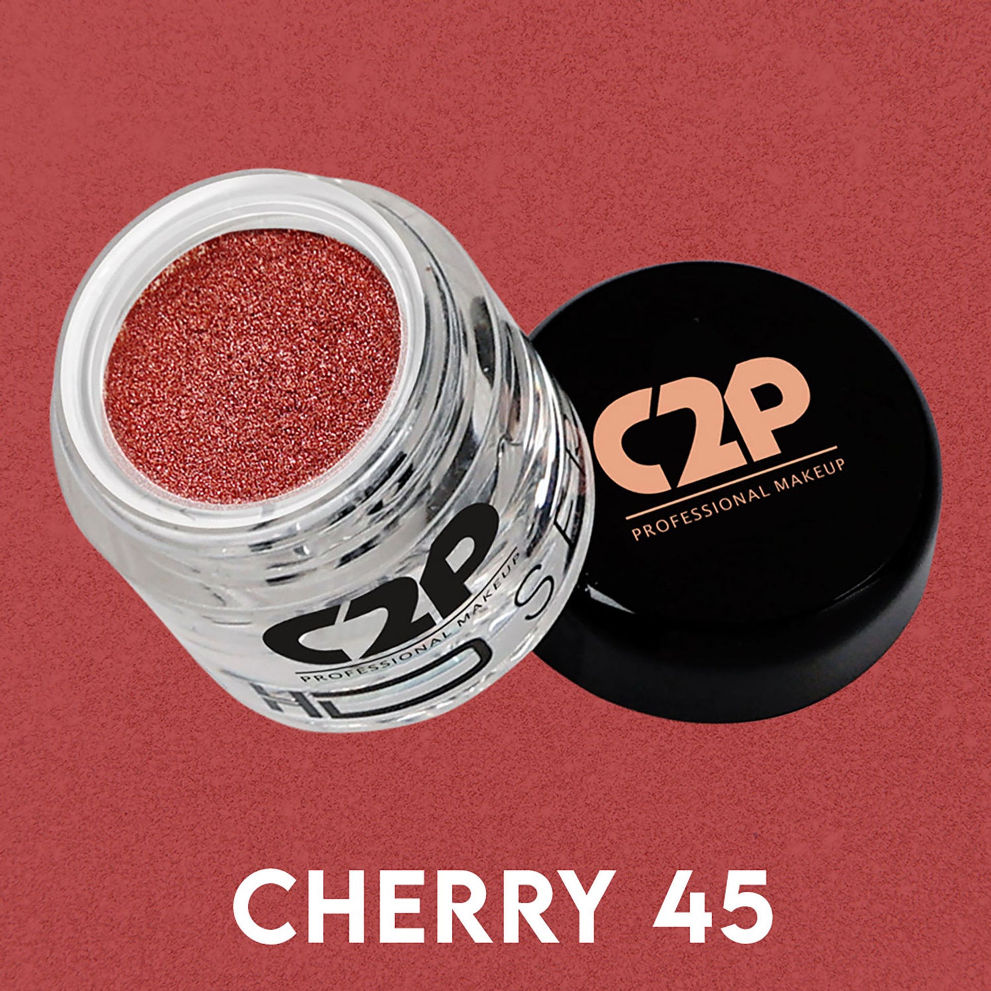 C2P Pro HD Loose Precious Eye Shadow Pigment Long-Lasting Shimmer for Face Body - Cherry 45