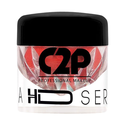C2P Pro HD loose eye shadow pigment in Cherry Trate with shimmering finish, suitable for face and body makeup.