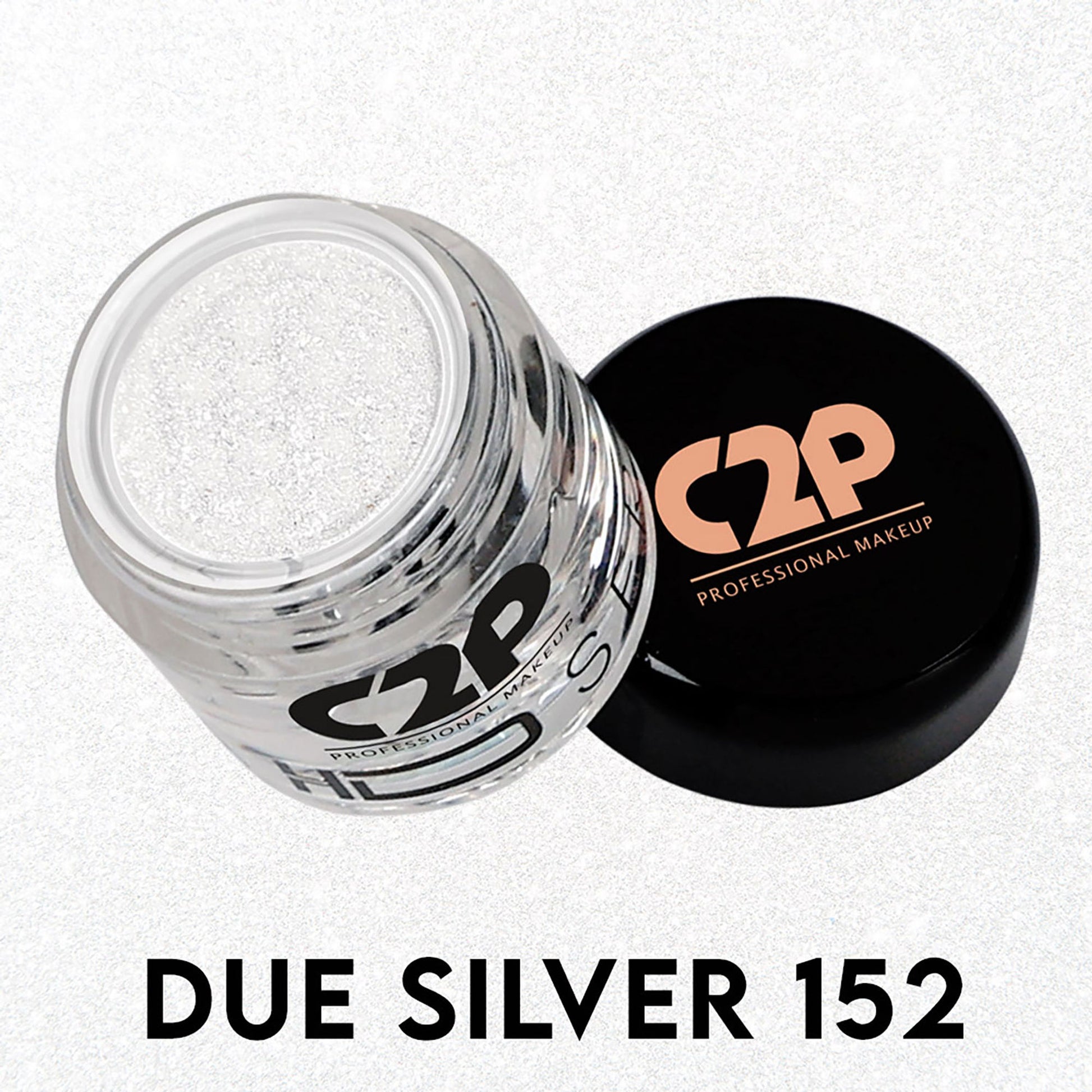 C2P Pro HD Loose Precious Eye Shadow Pigment Long-Lasting Shimmer for Face Body - Due Silver 152