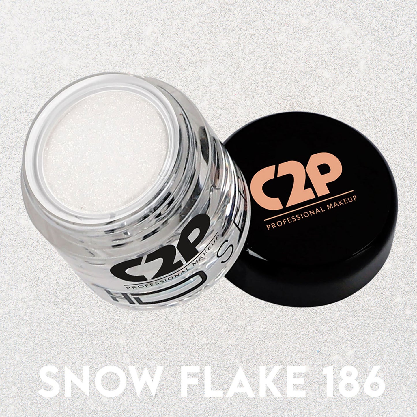 C2P Pro HD Loose Precious Eye Shadow Pigment Long-Lasting Shimmer for Face Body - Snow Flake 186