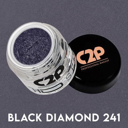 C2P Pro HD Loose Precious Eye Shadow Pigment Long-Lasting Shimmer for Face Body - Black Diamond 241