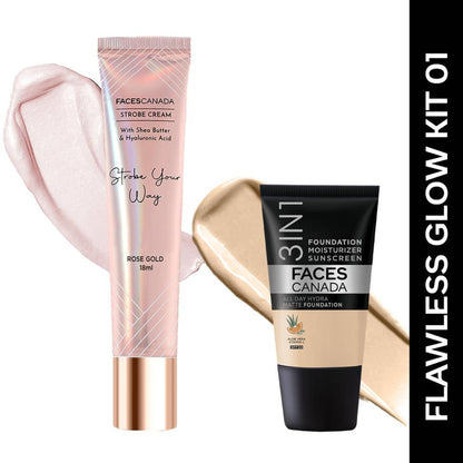 Faces Canada Flawless Rose Gold Glow Kit - Absolute Ivory 012