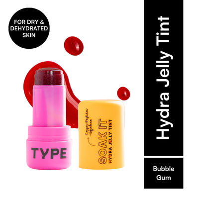 Type Beauty Soak It Hydra Jelly Tint with Squalane For Cheeks, Lips And Eyes - Bubble Gum 85