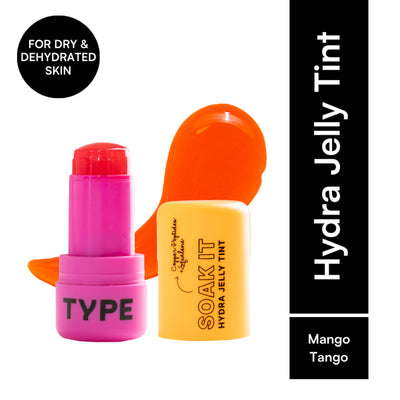 Type Beauty Soak It Hydra Jelly Tint with Squalane For Cheeks, Lips And Eyes - Mango Tango 86