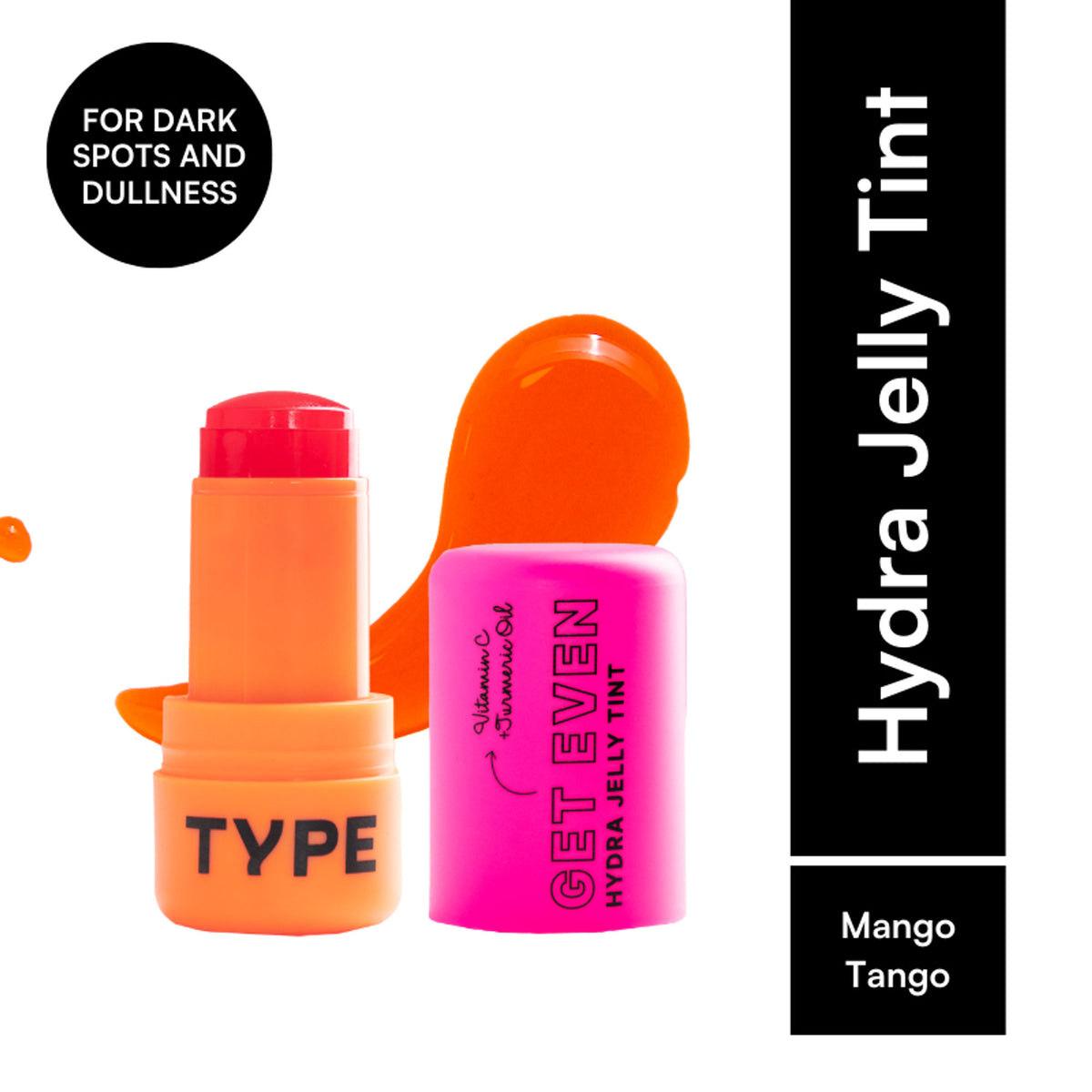 Type Beauty Get Even Hydra Jelly Tint with Vitamin C For Cheeks, Lips and Eyes - Mango Tango 86