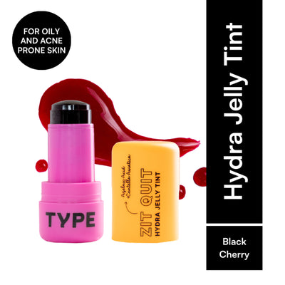 Type Beauty Zit Quit Hydra Jelly Tint with Azelaic Acid For Cheeks, Lips and Eyes - Black Cherry 84