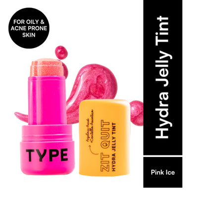 Type Beauty Zit Quit Hydra Jelly Tint with Azelaic Acid For Cheeks, Lips and Eyes - Pink Ice 89