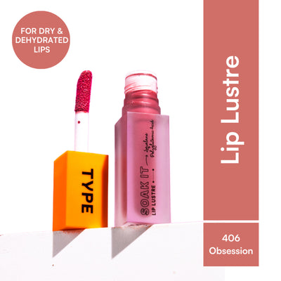 Type Beauty Lip Gloss Fo Dry Lips with Squalane & Tripeptides 6 Hrs Stay - Obsession