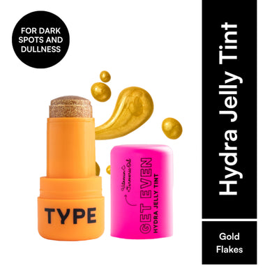 Type Beauty Get Even Hydra Jelly Tint with Vitamin C For Cheeks, Lips and Eyes - Gold Flakes 90