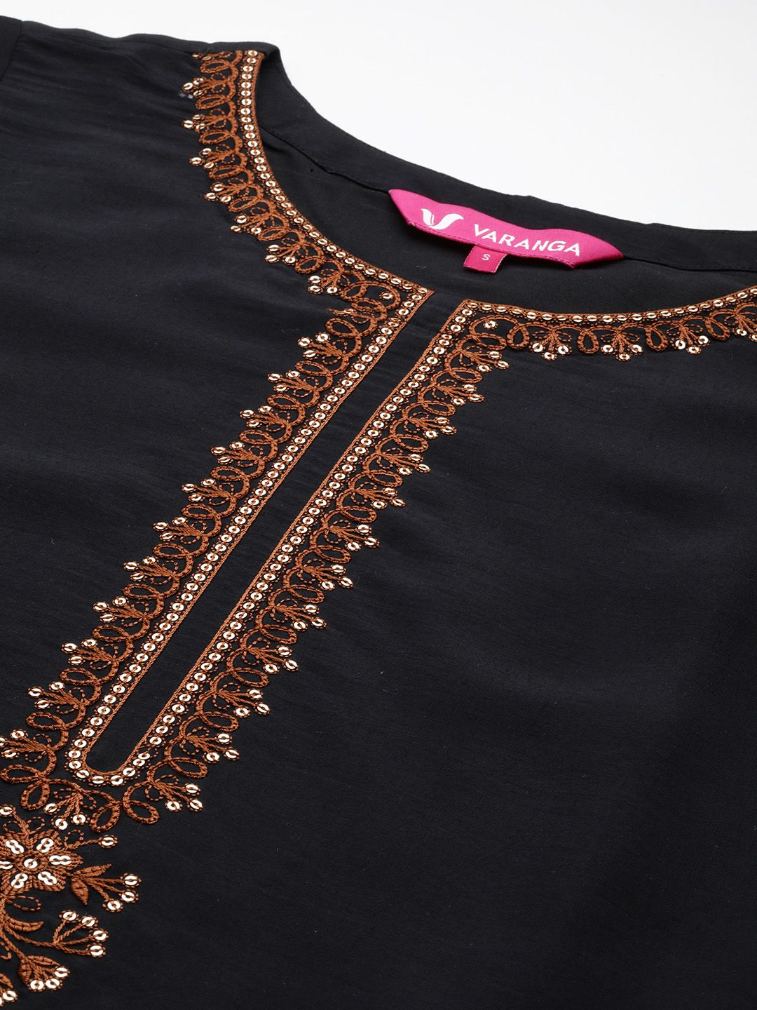 Indyancart VA Women'sEthnic Motifs Embroidered Thread Work Kurta With Trousers & Dupatta