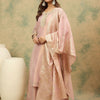Dhiyona VA Women'sEthnic Motifs Yoke Design Notch Neck Straight Kurta With Palazzos & Dupatta