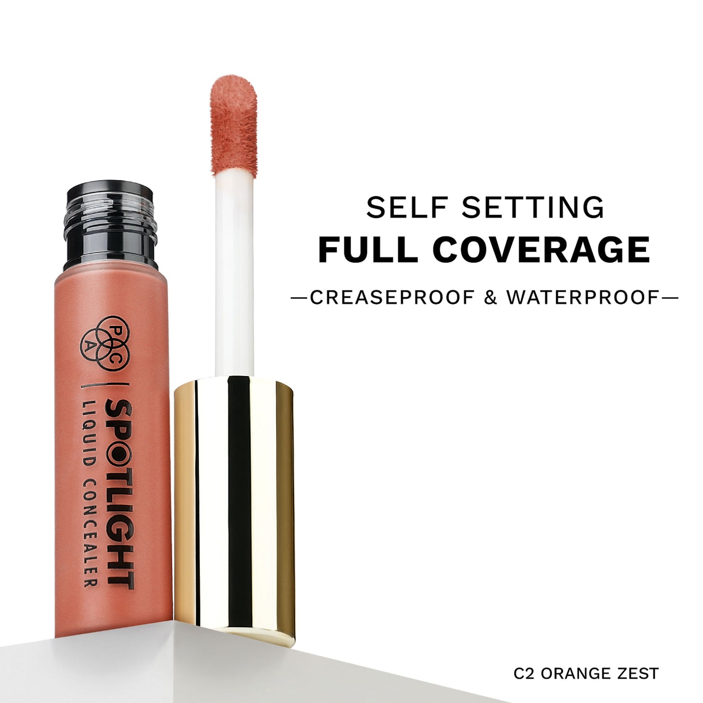 PAC Spotlight Liquid Concealer - Full Coverage Self Setting Creaseproof Formula - Orange Zest
