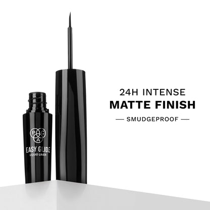 PAC Easy Glide Liquid Liner - 24H Waterproof & Smudgeproof, Intense Matte Finish, Quick Dry Formula