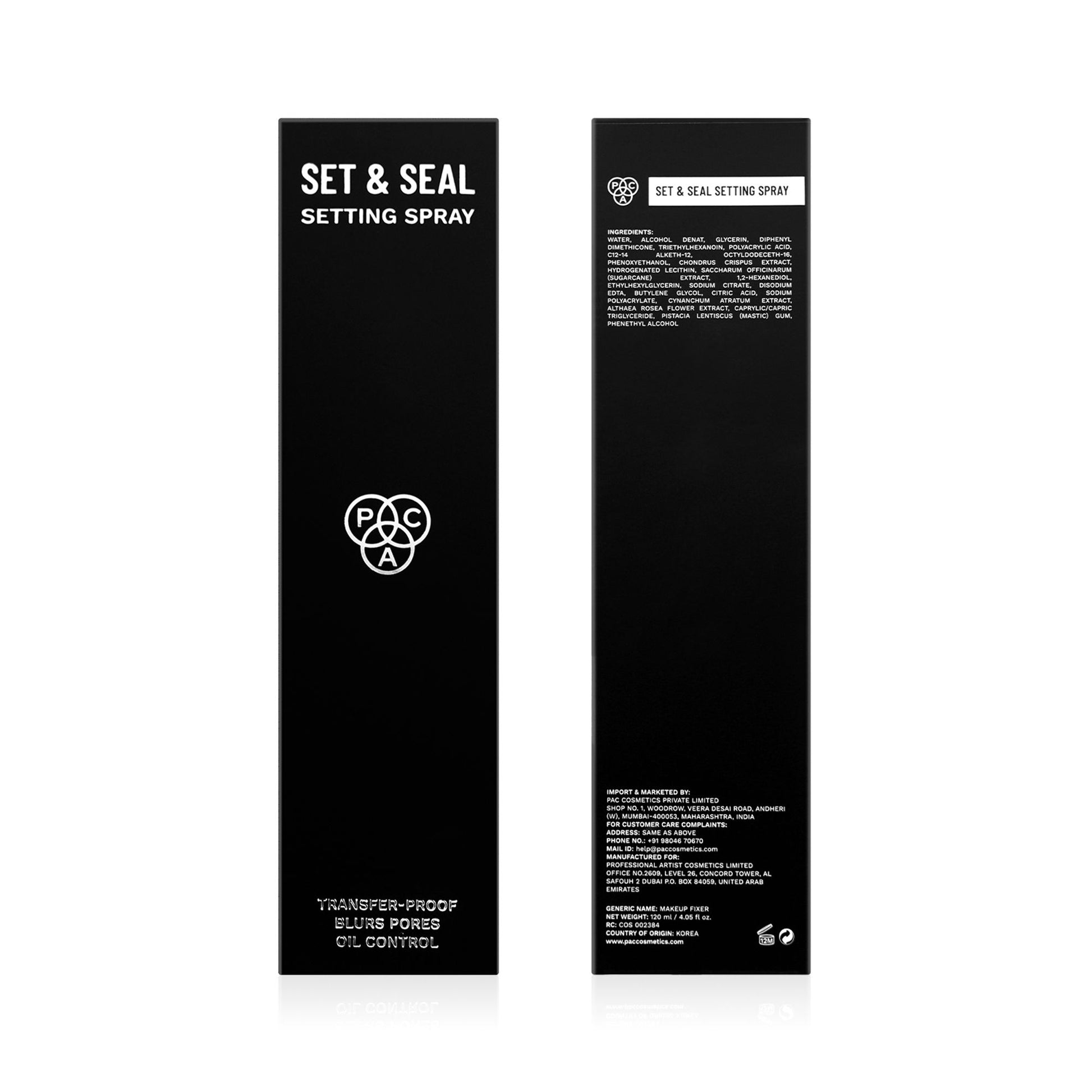 PAC Set & Seal Setting Spray - With Cottonseed Extract, Controls Sebum, Hydrating, Blurs Pores