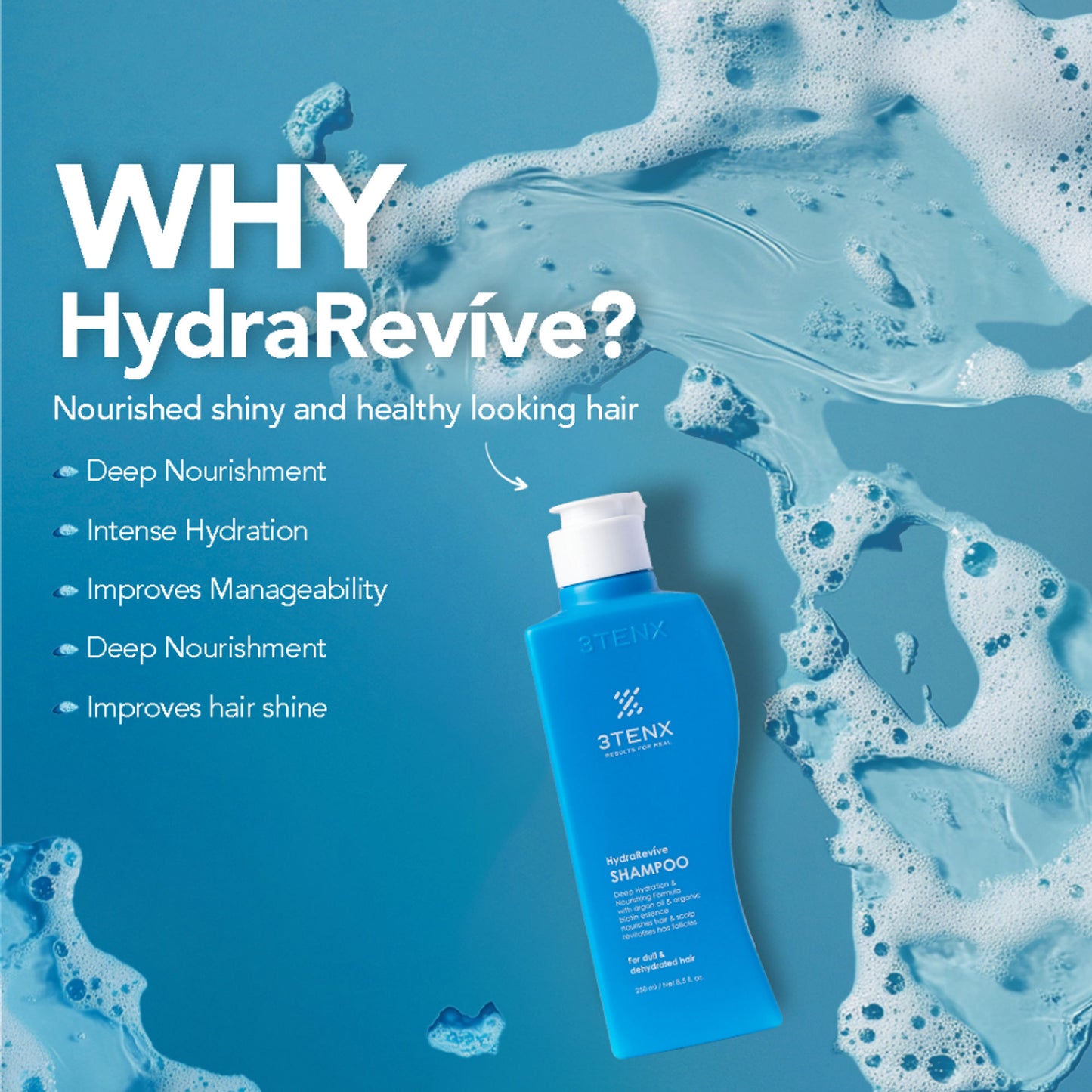 3TENX HydraRevive Hydrating Shampoo for Dry & Dull Hair