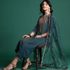 Indyancart IE Paisley Embroidered Thread Work Liva Kurta with Trousers & With Dupatta