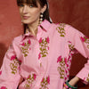 Dhiyona IE Floral Printed Shirt Collar Pure Cotton Straight Kurta With Palazzos